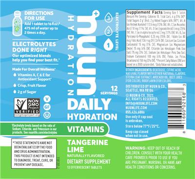 Hydration Tangerine Lime label