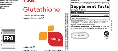 Glutathione 500 mg label
