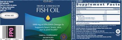 Triple Strength Fish Oil label