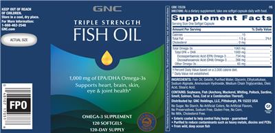 Triple Strength Fish Oil label