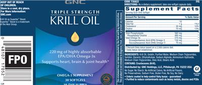 Triple Strength Krill Oil label