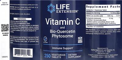 Vitamin C and Bio-Quercetin Phytosome label