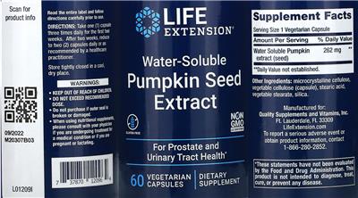 Water-Soluble Pumpkin Seed Extract label