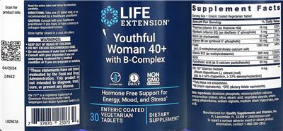 Youthful Woman 40+ with B-Complex label