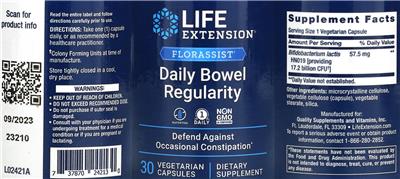 Daily Bowel Regularity label