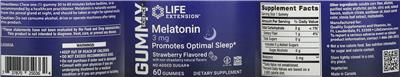 Melatonin 3 mg Strawberry Flavored label