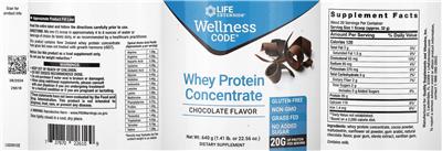 Whey Protein Concentrate Chocolate Flavor label