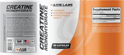 Creatine Monohydrate label