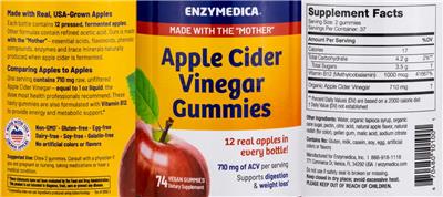 Apple Cider Vinegar Gummies label