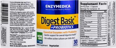Digest Basic + Probiotics label