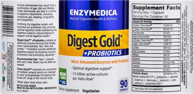 Digest Gold + Probiotics label