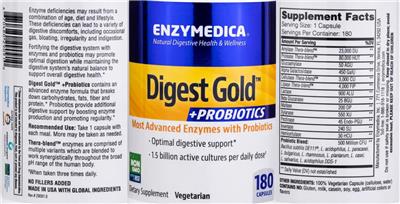 Digest Gold + Probiotics label