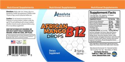 African Mango B12 Drops label