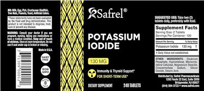 Potassium Iodide 130 mg label
