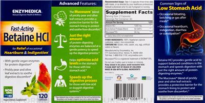 Fast-Acting Betaine HCl label
