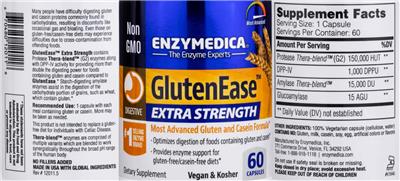 GlutenEase Extra Strength label