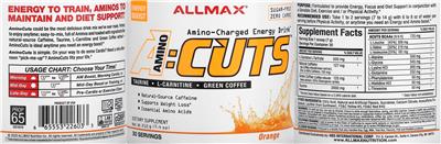 Amino:Cuts Amino-Charged Energy Drink Orange label
