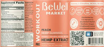 Peach Hemp Gummies label
