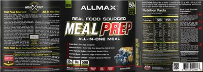 Meal Prep Blueberry Cobbler label