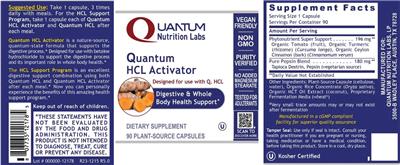 Quantum HCL Activator label
