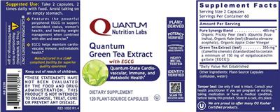 Quantum Green Tea Extract label