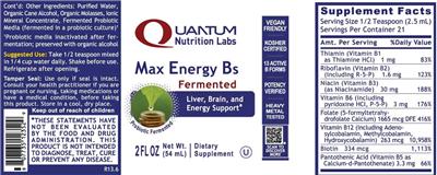Max Energy Bs Fermented label