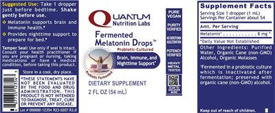 Fermented Melatonin Drops label