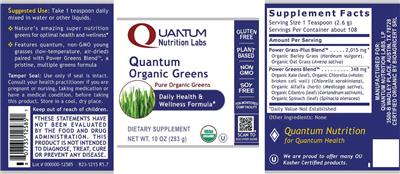 Quantum Organic Greens label