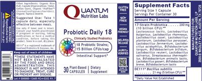 Probiotic Daily 18 label
