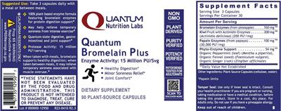 Quantum Bromelain Plus label