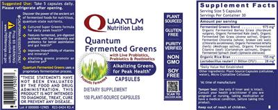 Quantum Fermented Greens Capsules label