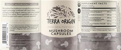 Healthy Mushroom Capsules label