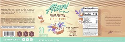 Plant Protein Cinni Buns label