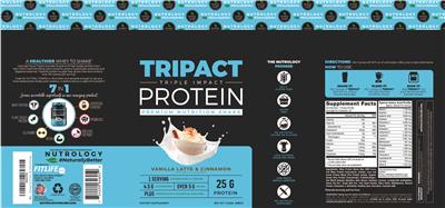 TriPact Protein Vanilla Latte & Cinnamon label