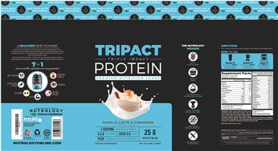 TriPact Protein Vanilla Latte & Cinnamon label