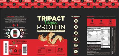 TriPact Vegan Protein Peanut Butter & Vanilla label