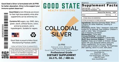 Collodial Silver 20 PPM label