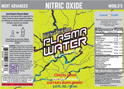 Nitric Oxide Plasma Water Cherry Lime label