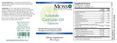 Icelandic Cod Liver Oil Capsules label