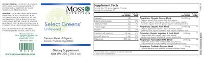 Select Greens Unflavored label