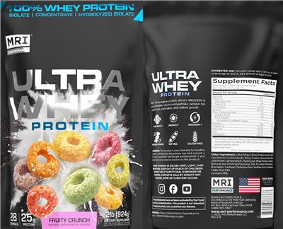 Ultra Whey Protein Fruity Crunch label