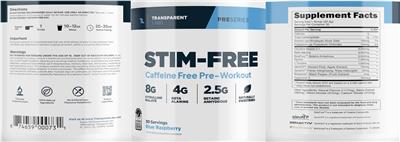 Stim-Free Blue Raspberry label