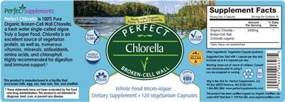 Perfect Chlorella 2400 mg label