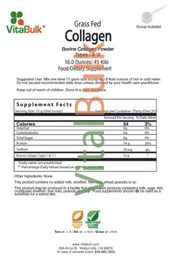 Grass Fed Collagen label