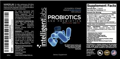 Probiotics and Prebiotics label