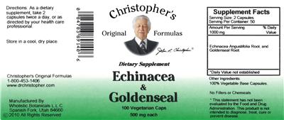 Echinacea & Goldenseal label
