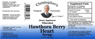 Hawthorn Berry Heart Syrup label