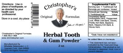 Herbal Tooth & Gum Powder label