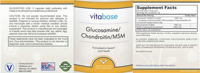 Glucosamine/Chondroitin/MSM label