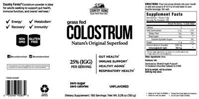 Colostrum Unflavored label